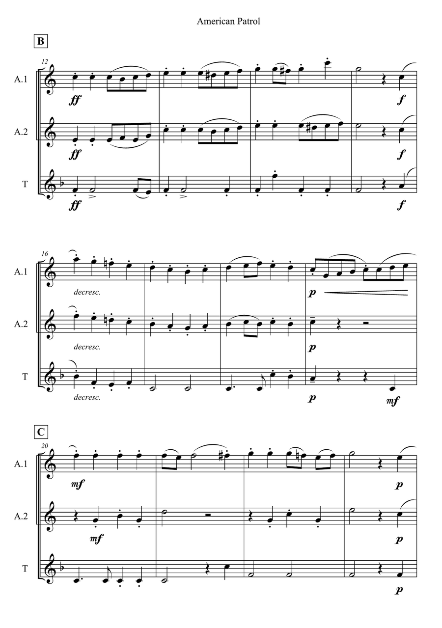 American Patrol Woodwind Trio scores gallery preview page 2