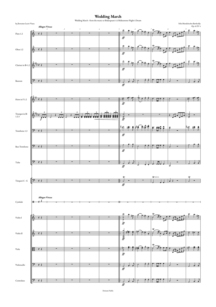 Wedding March Full Orchestra scores gallery preview page 1