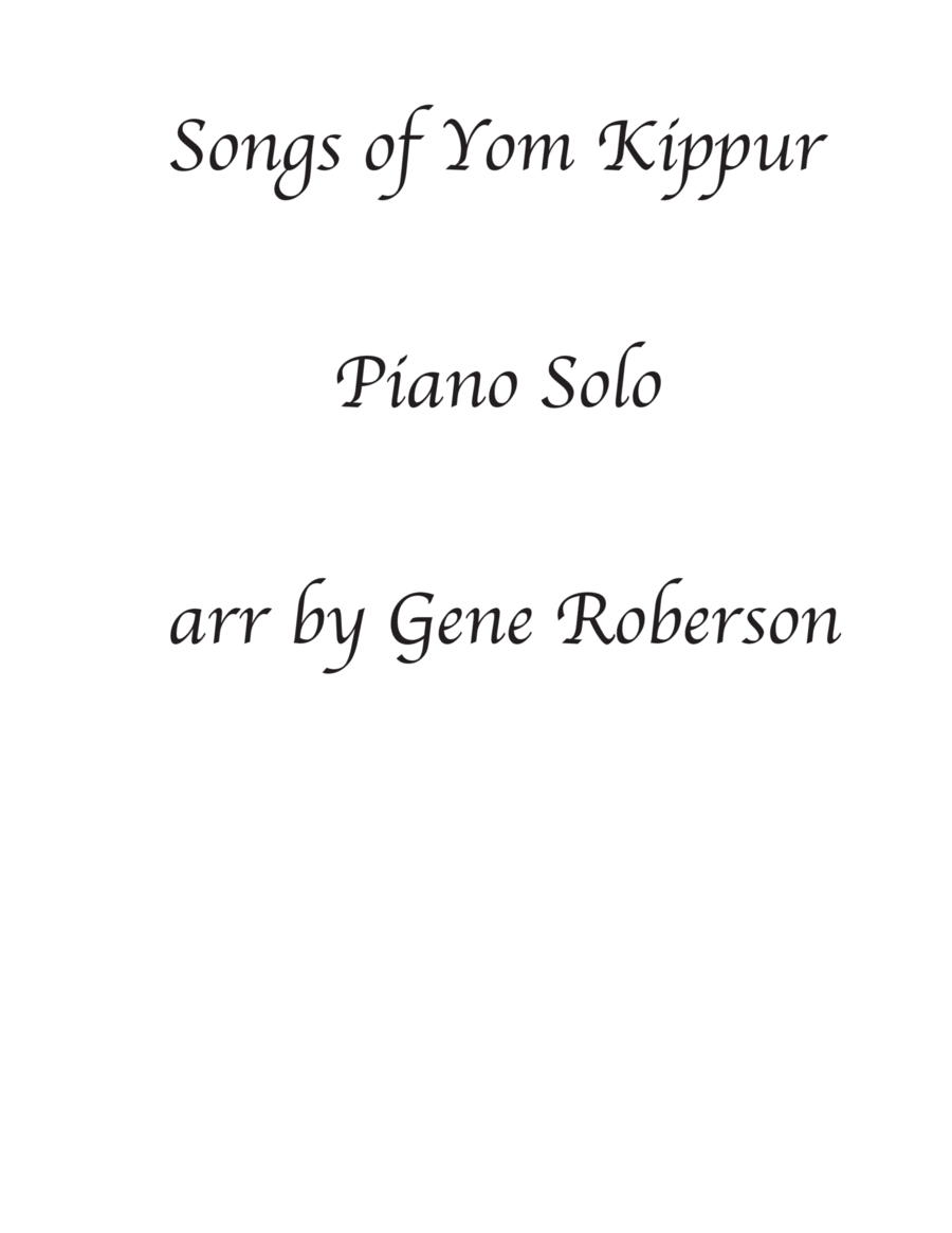 Yom Kippur Piano Meditation Piano Solo scores gallery preview page 1