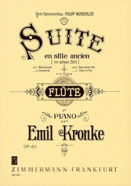 Kronke - Suite In Ancient Style Op 81 Flute/Piano