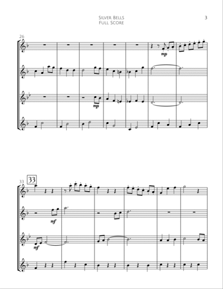 Silver Bells Woodwind Quartet scores gallery preview page 4