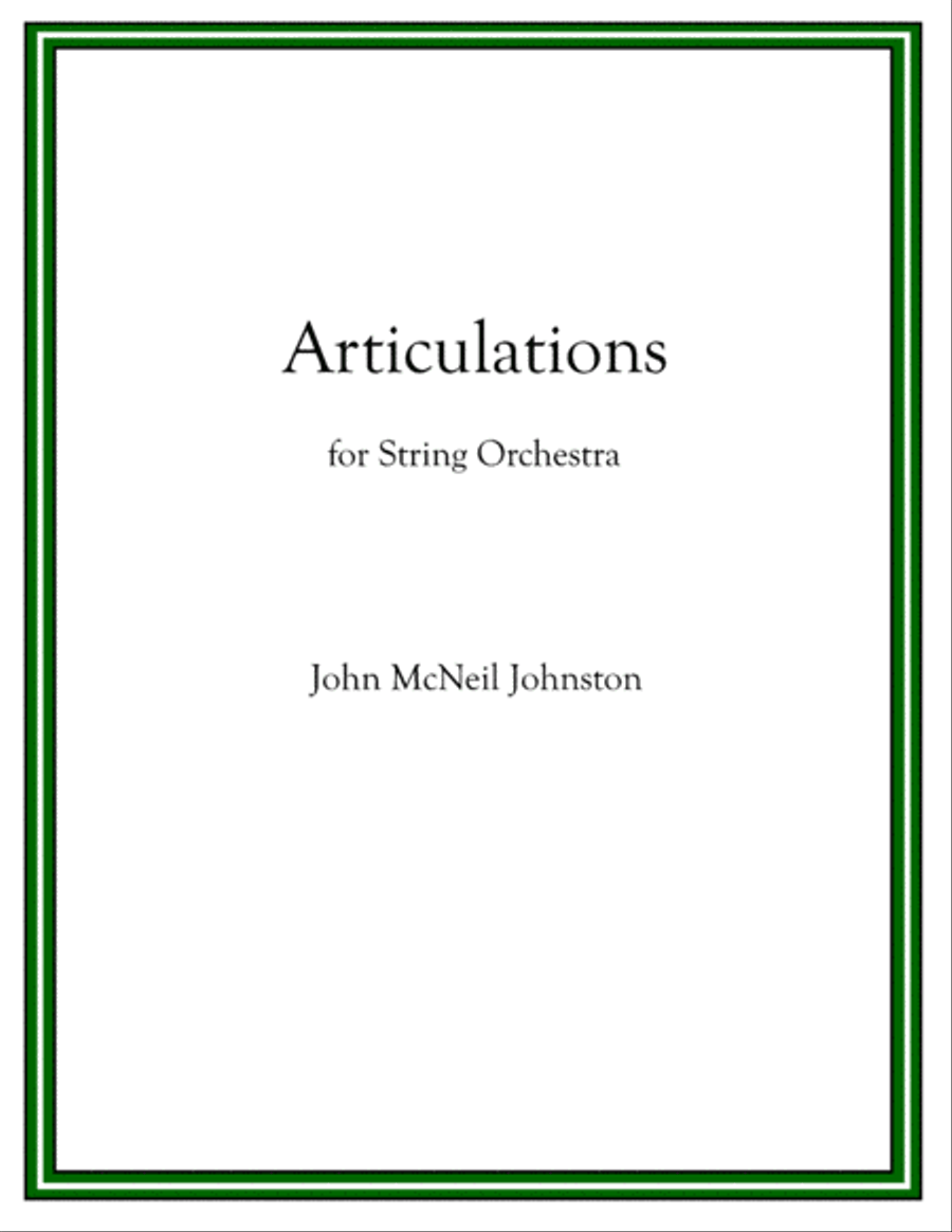 Articulations - Score String Orchestra scores gallery preview page 1