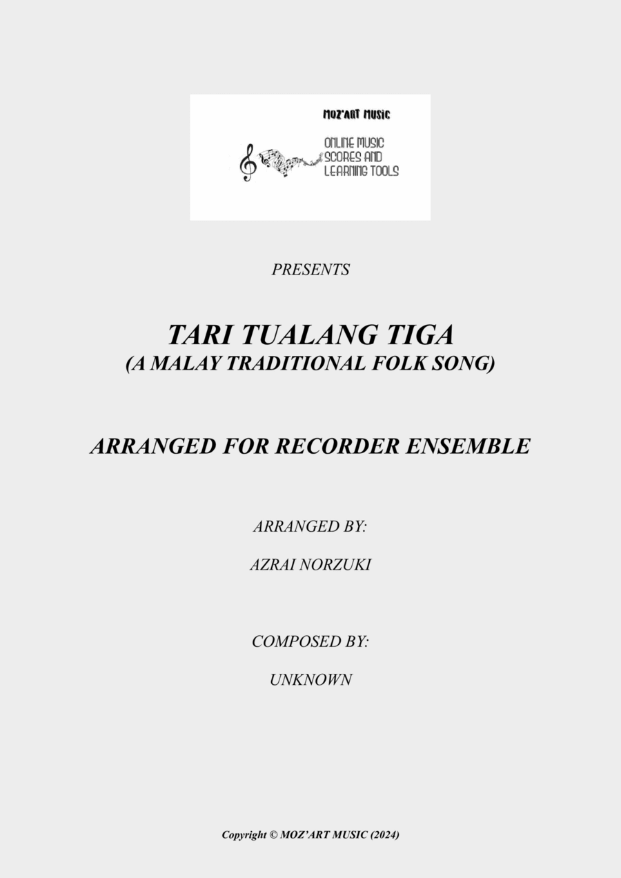 Tari Tualang Tiga Tari Tualang Tiga Chamber Music scores gallery preview page 1