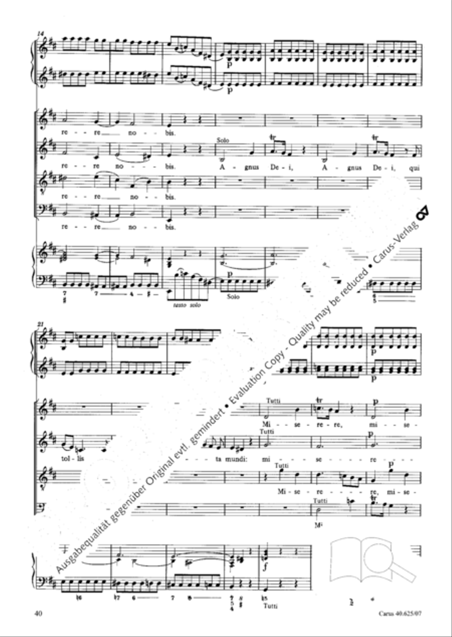 Missa brevis in D Major, K. 194 4-Part scores gallery preview page 41