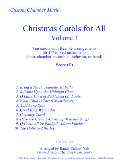 Christmas Carols for All, Volume 3 (Flexible Ensemble) by Various Small Ensemble - Digital Sheet Music
