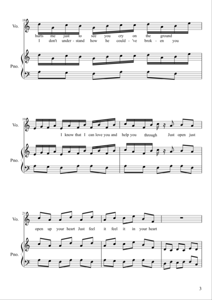 Baby (To Love Again) Piano Solo scores gallery preview page 3