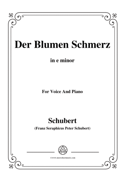 Schubert-Der Blumen Schmerz,Op.173 No.4,in e minor,for Voice&Piano image number null