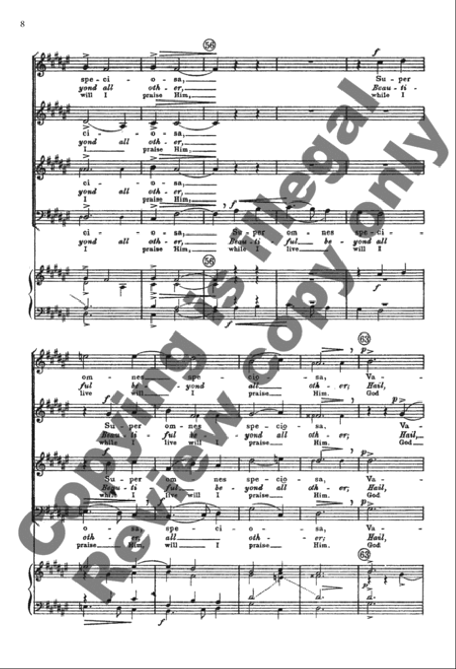 Ave Regina Caelorum (Queen of the Heavens) (Behold, now praise the Lord) 4-Part scores gallery preview page 18