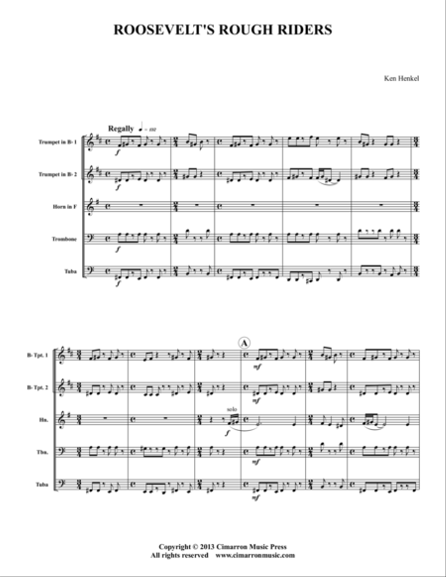 Roosevelt's Rough Riders Brass Quintet scores gallery preview page 1