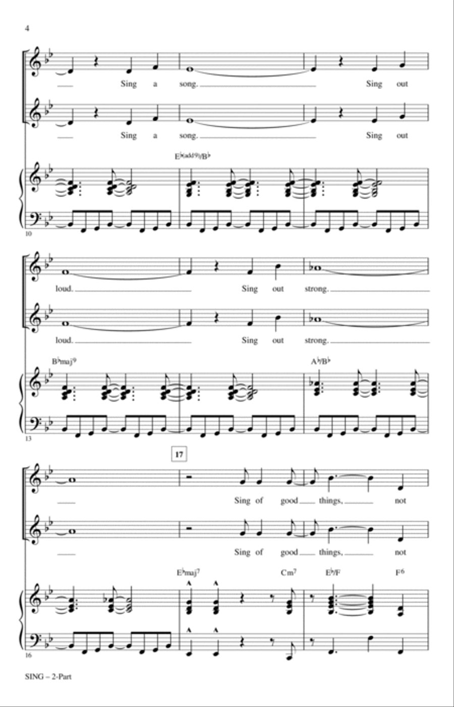 Sing (from Sesame Street) (arr. Roger Emerson) 2-Part scores gallery preview page 2