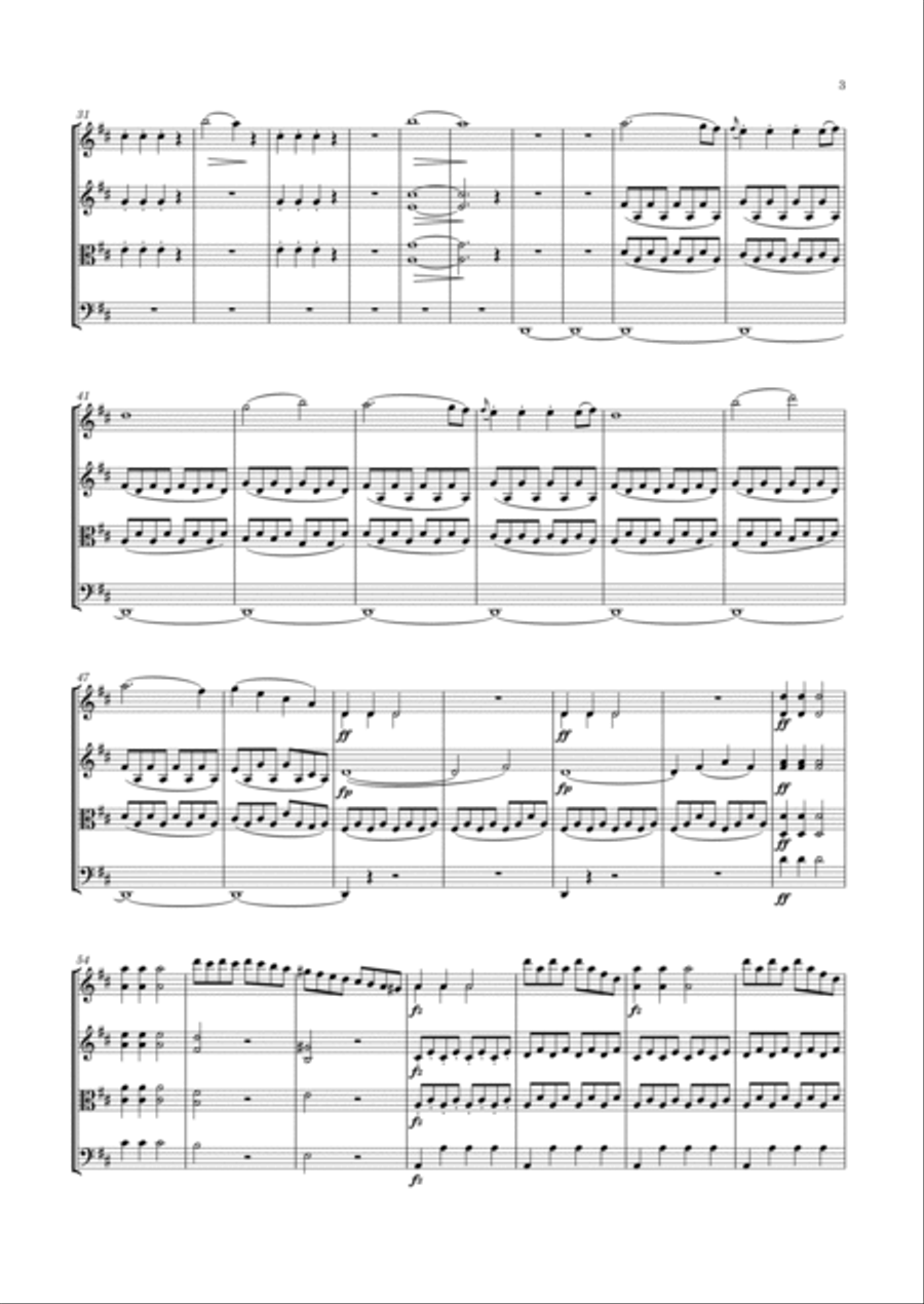 Schubert - String Quartet No.6 in D major, D.74 String Quartet scores gallery preview page 3