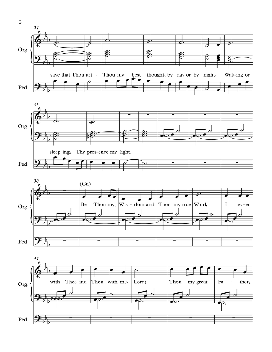 Be Thou My Vision (Tune: Slane) Organ Solo scores gallery preview page 2