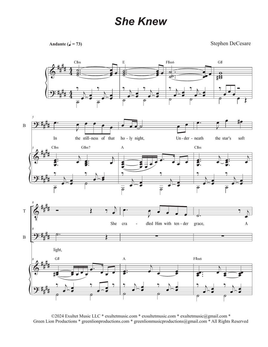 Book cover for She Knew (2-part choir - (TB)