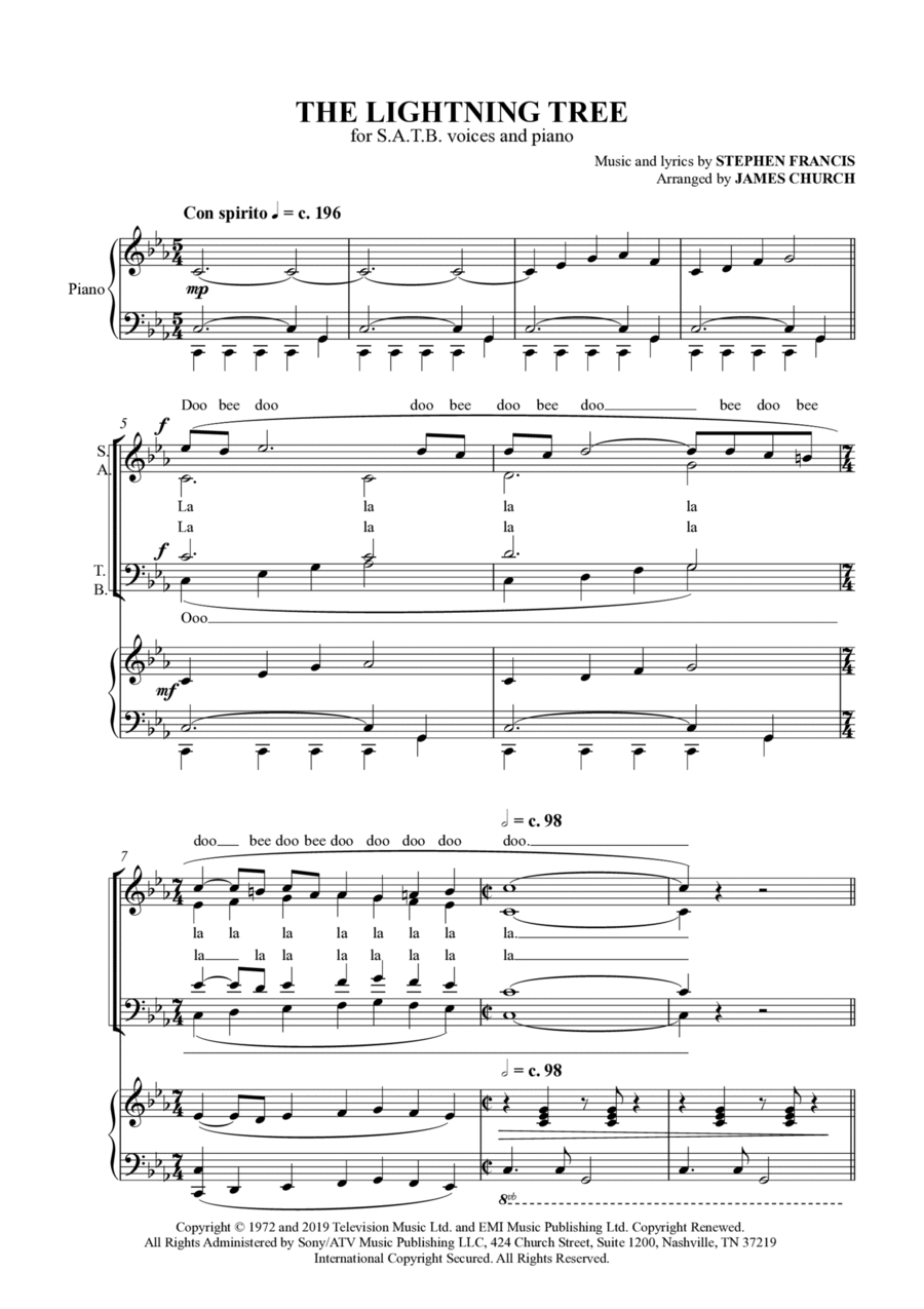 The Lightning Tree 4-Part scores gallery preview page 1