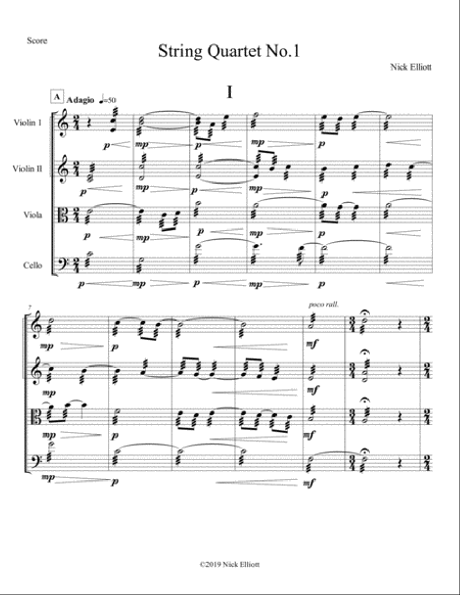 String Quartet No.1 String Quartet scores gallery preview page 1