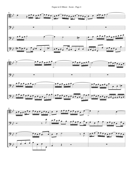 Fugue in G Minor (The Great) for Trombone or Low Brass Quartet