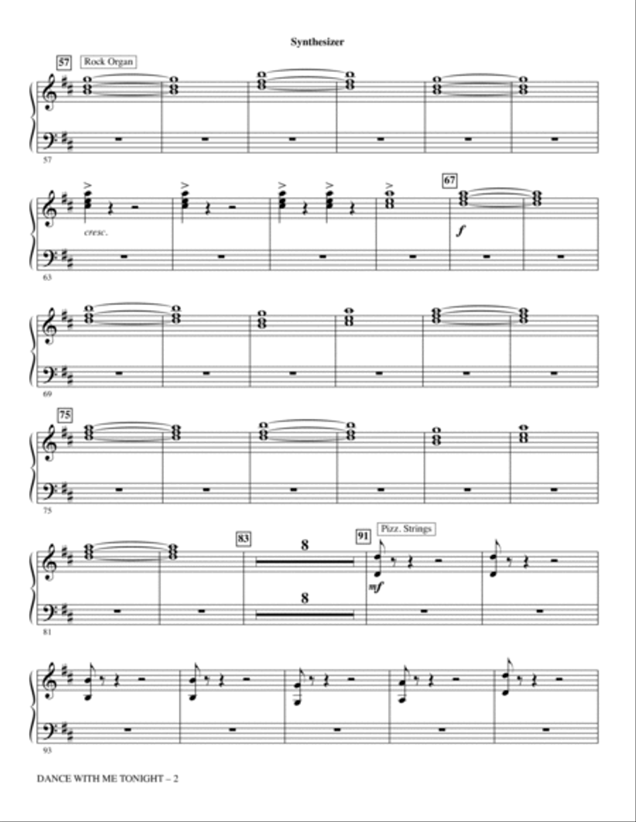 Dance with Me Tonight - Synthesizer Choir scores gallery preview page 2