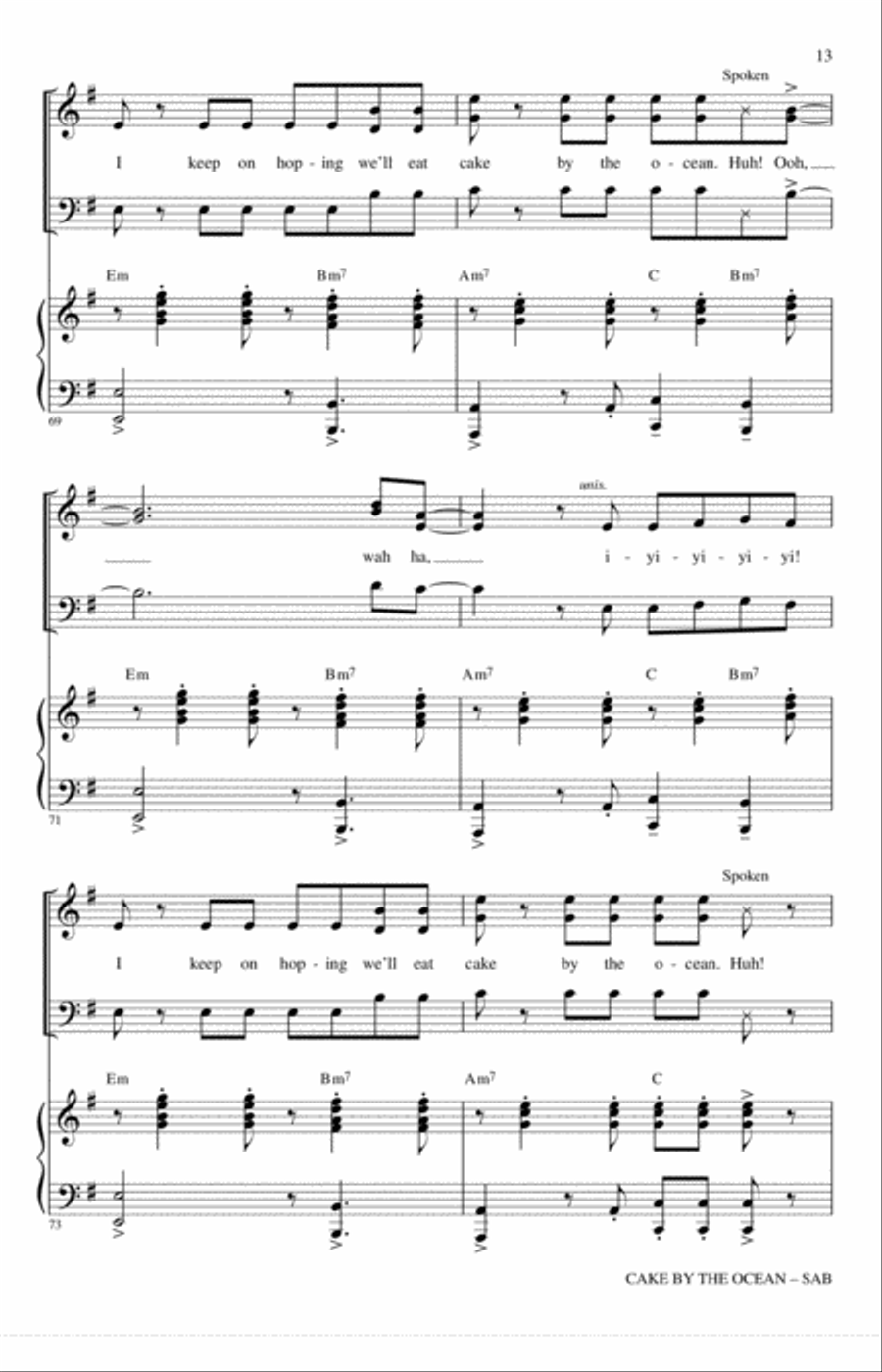 Cake By The Ocean 3-Part scores gallery preview page 12