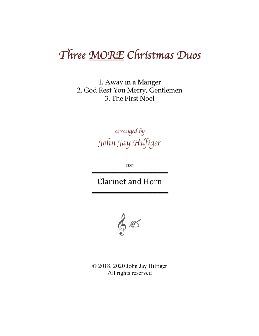 Three MORE Christmas Duos for Clarinet and Horn image number null
