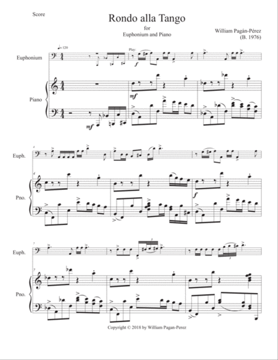 Rondo alla Tango Euphonium scores gallery preview page 2