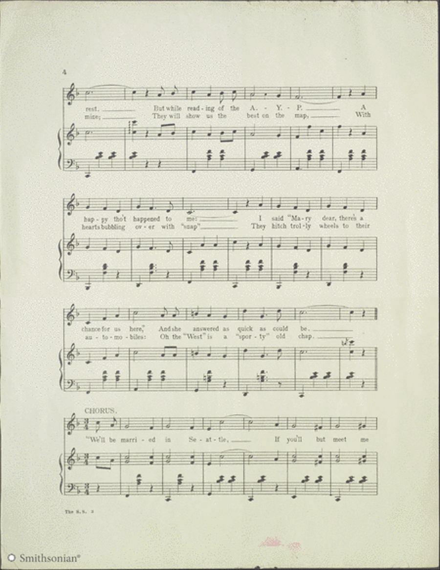 The Seattle Spirit for Mine (1909) Piano, Vocal scores gallery preview page 3