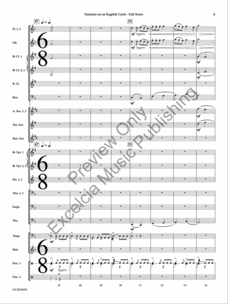 Fantasia on an English Carol (Score) Concert Band scores gallery preview page 10