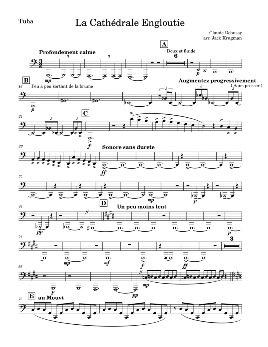 La Cathédrale Engloutie Horn scores gallery preview page 1