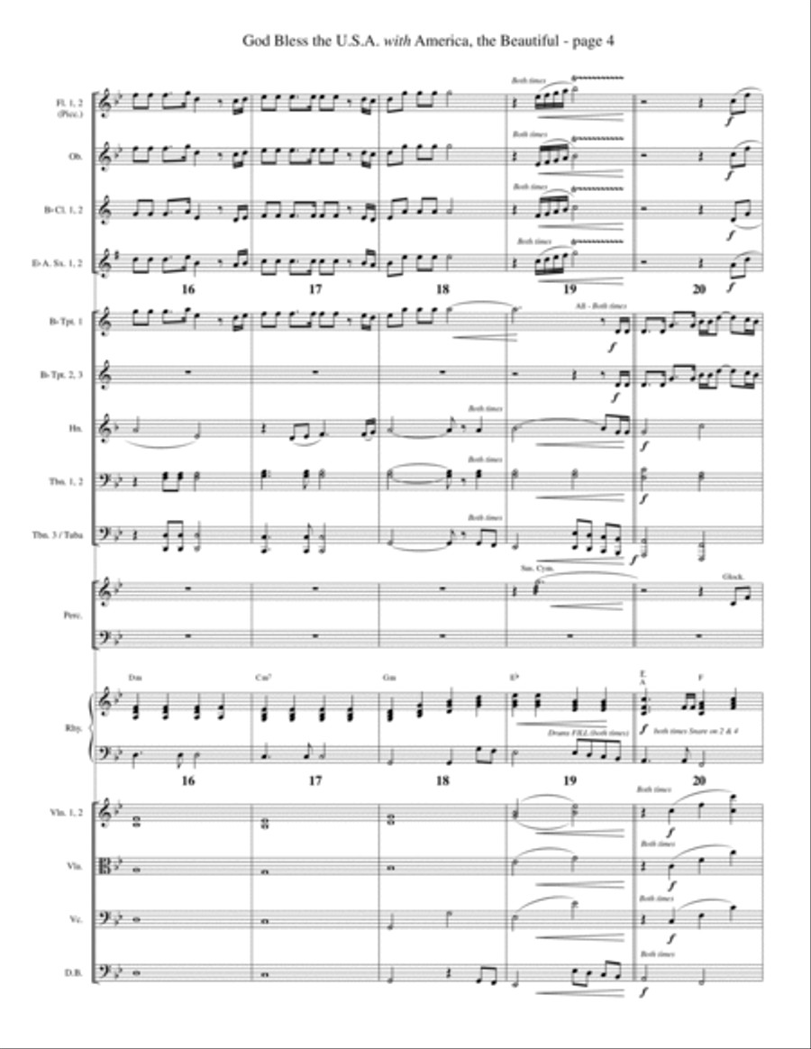 God Bless The U.S.A (with America, The Beautiful) - Choir scores gallery preview page 4
