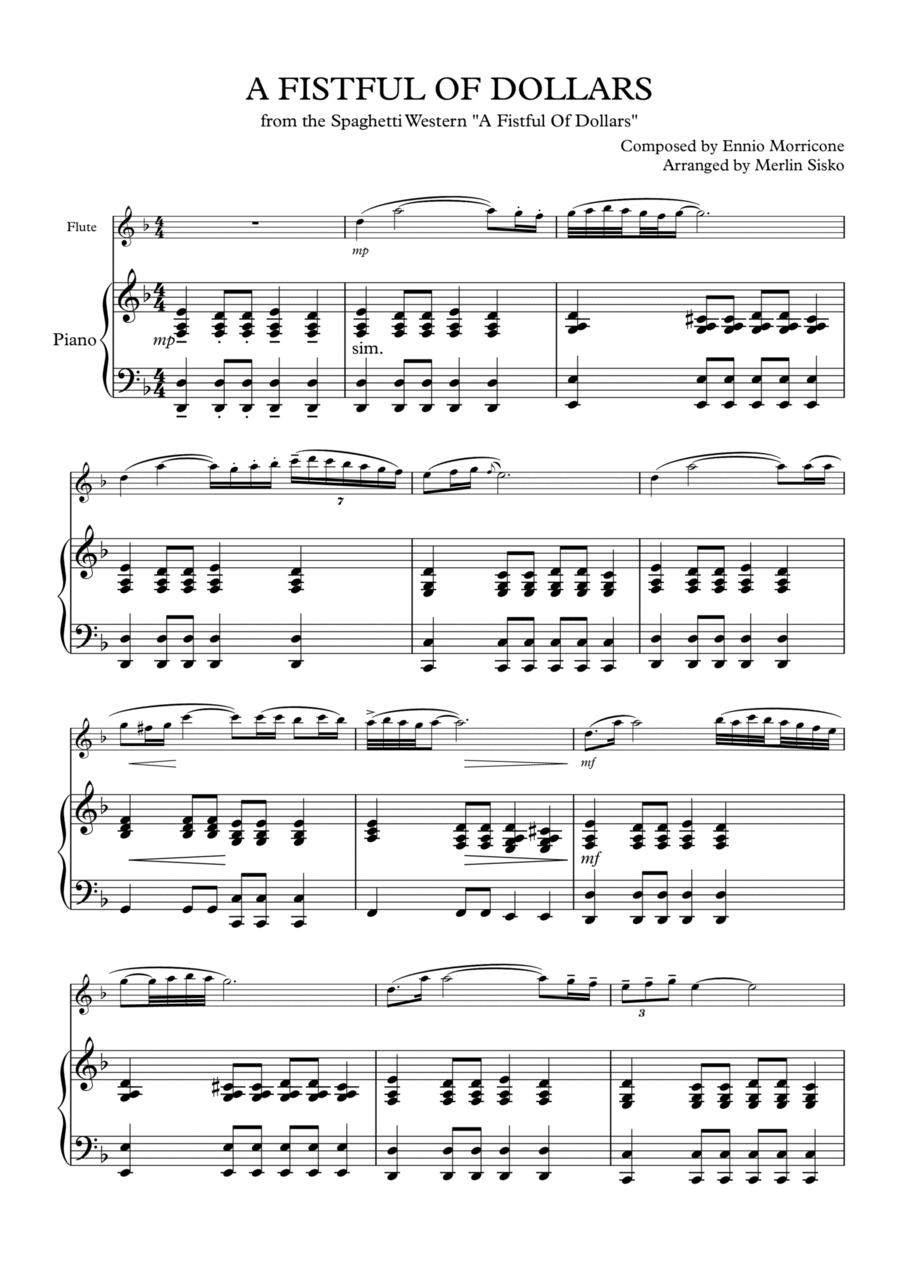 A Fistful Of Dollars Flute Solo scores gallery preview page 1