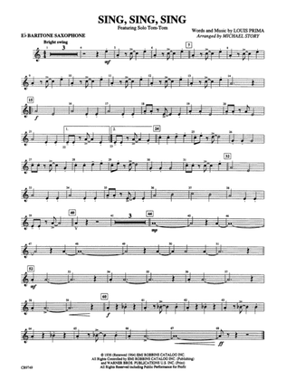 Sing, Sing, Sing (featuring Solo Tom-Tom): E-flat Baritone Saxophone
