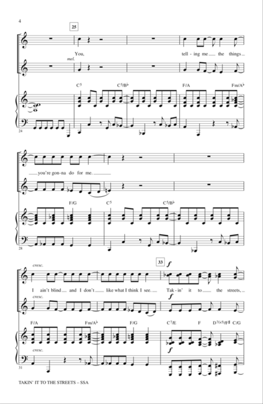 Takin' It To The Streets Takin' It To The Streets SSA scores gallery preview page 3