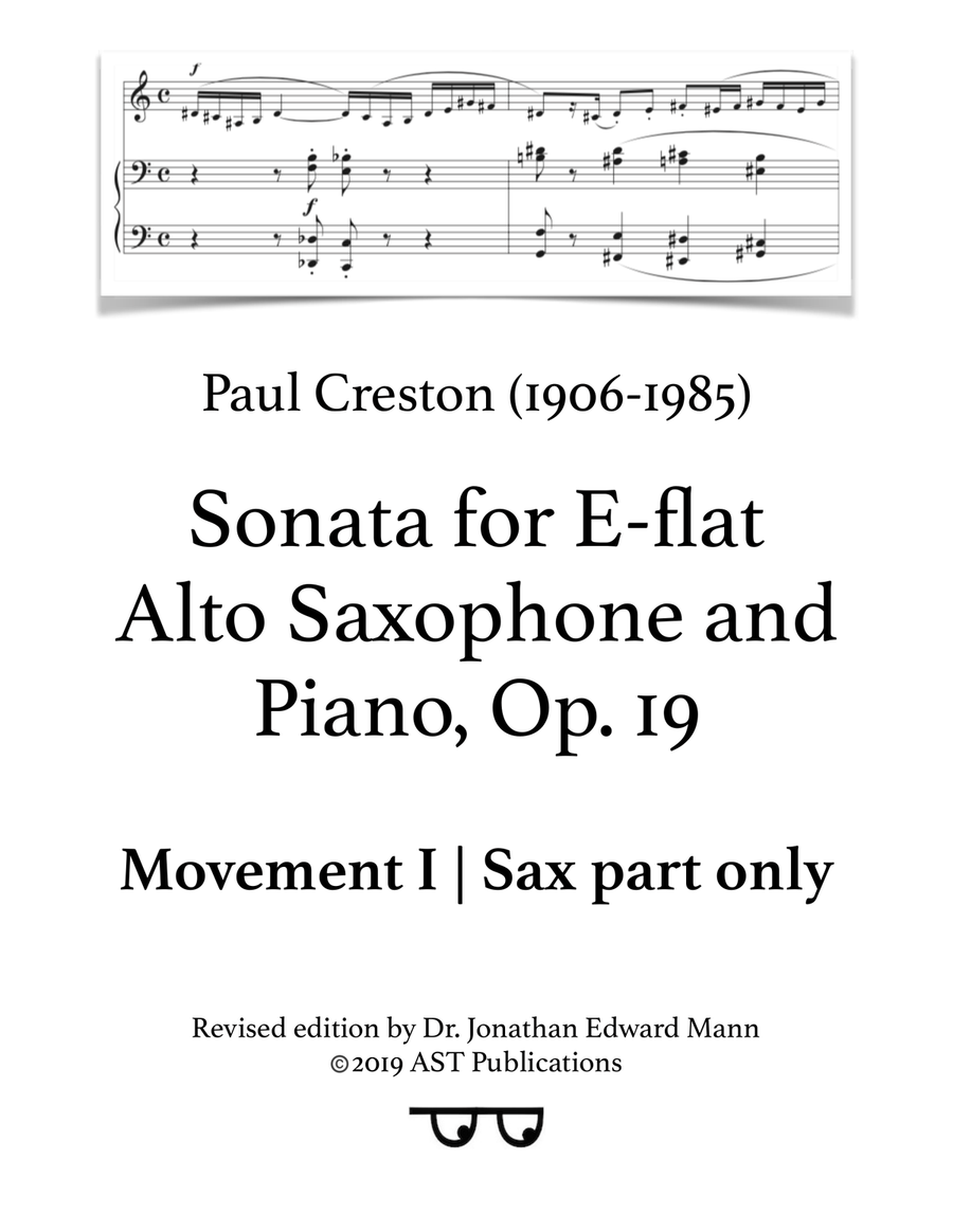 Saxophone Sonata Alto Saxophone scores gallery preview page 1