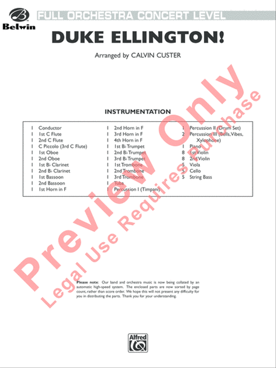 Duke Ellington! Full Orchestra scores gallery preview page 2