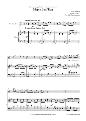 Maple Leaf Rag - Tenor Saxophone and Piano