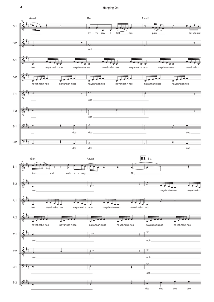 Hanging On Divisi scores gallery preview page 4