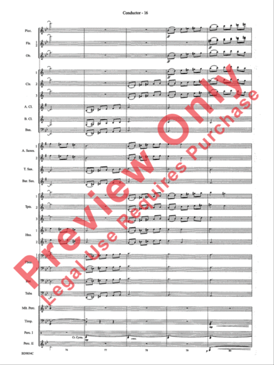 Fantasia for Christmas (based on The Ukrainian Bell Carol) Concert Band scores gallery preview page 19