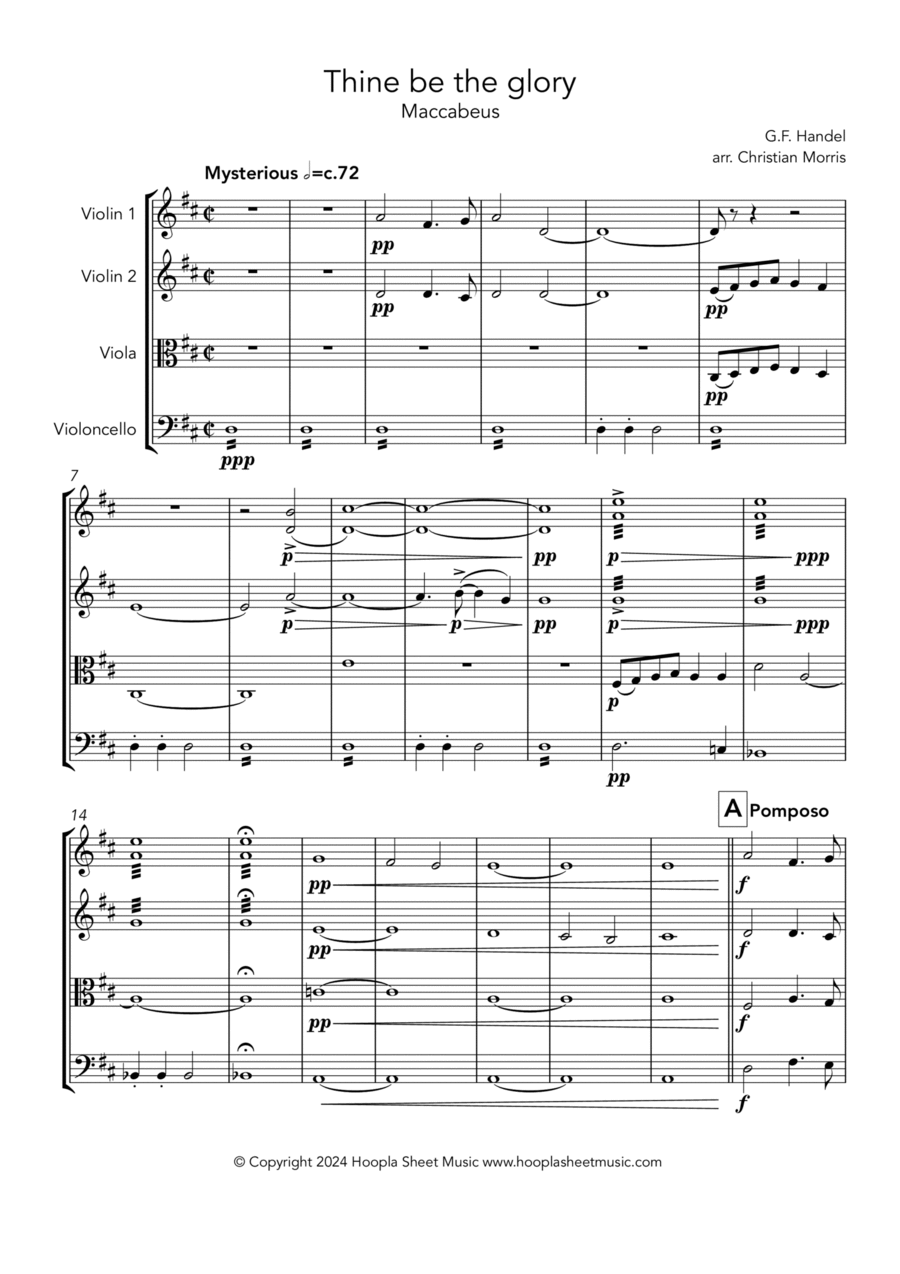 Thine be the Glory (Fantasy) Thine be the Glory (Fantasy) String Quartet scores gallery preview page 1