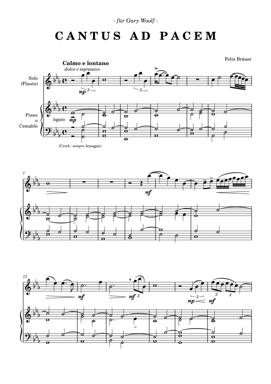 Cantus ad Pacem (instrumental version) Flute scores gallery preview page 1