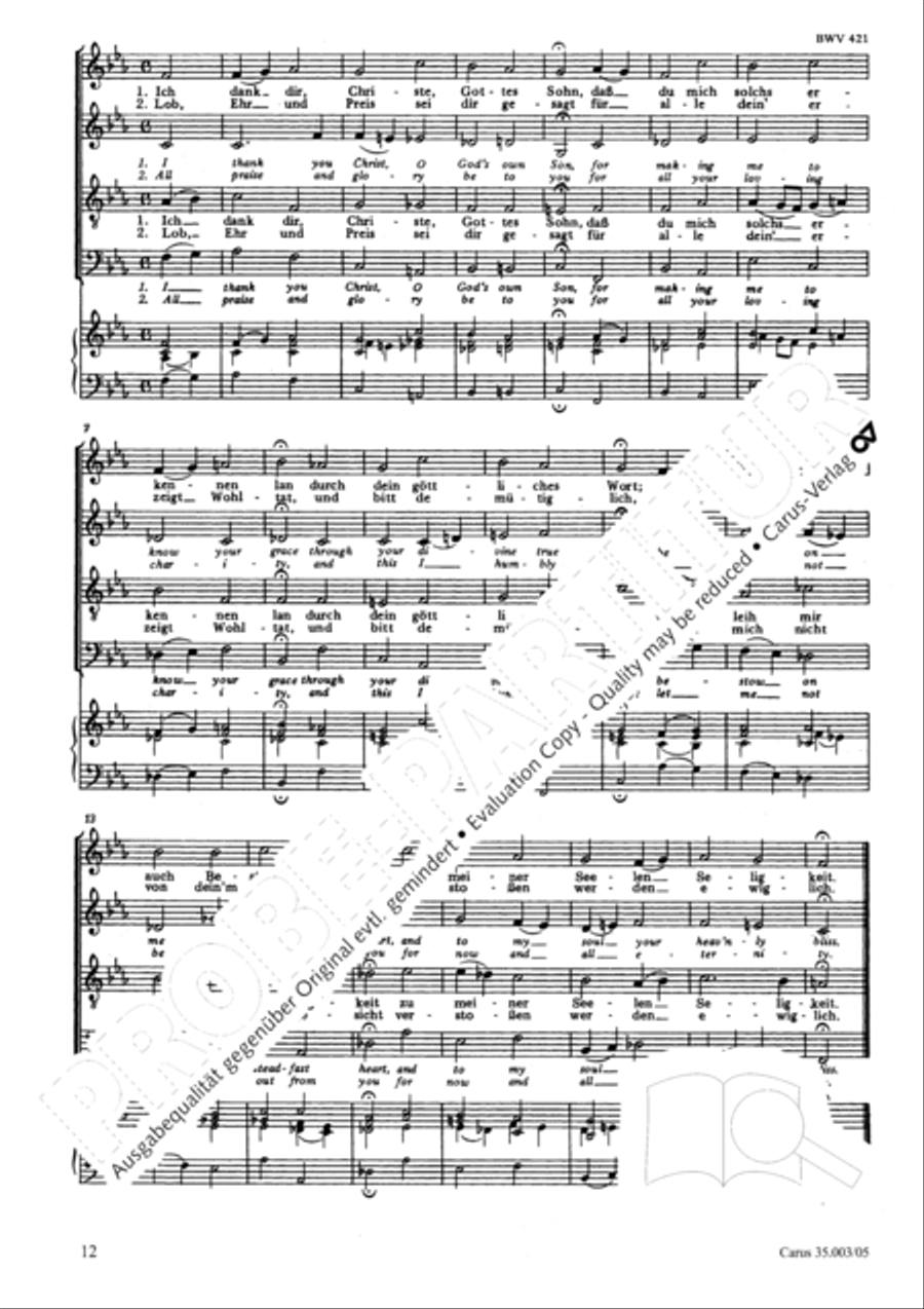 Lord, do not depart until I am blessed (Ich lasse dich nicht, du segnest mich denn) 4-Part scores gallery preview page 13