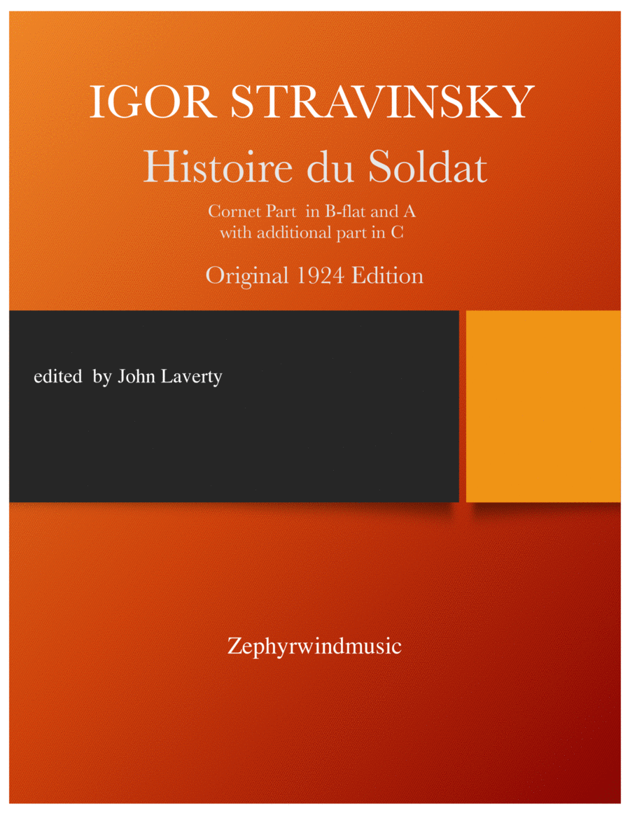 Histoire du Soldat Cornet Part Histoire du Soldat Cornet Part Chamber Music scores gallery preview page 1