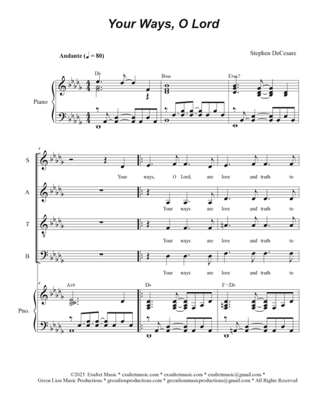 Your Ways, O Lord (SATB) image number null