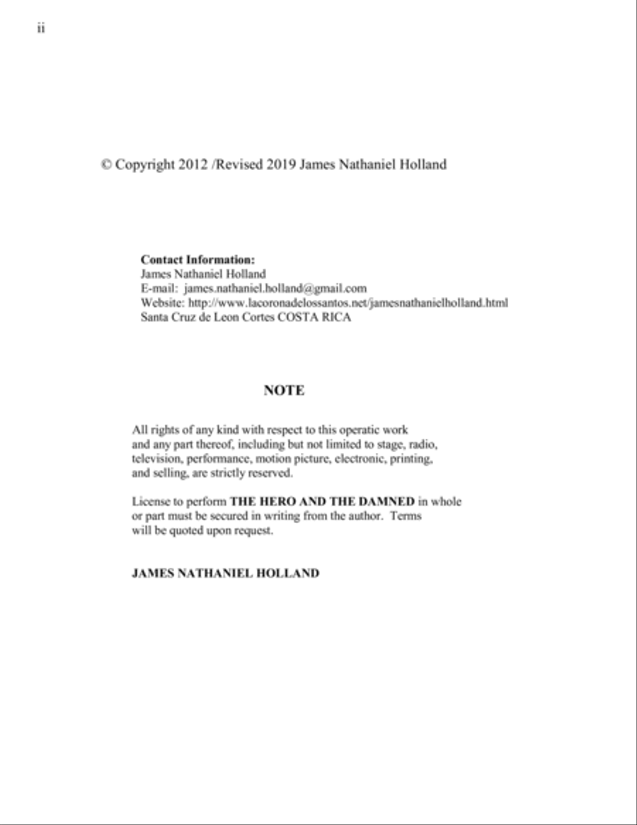 Contemporary Opera, The Hero and the Damned (The story of Perseus and Medusa) Piano Vocal Score Choir scores gallery preview page 2