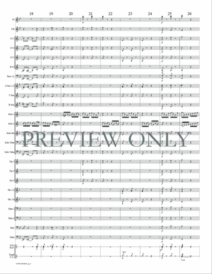 Gypsy Rondo Concert Band scores gallery preview page 6