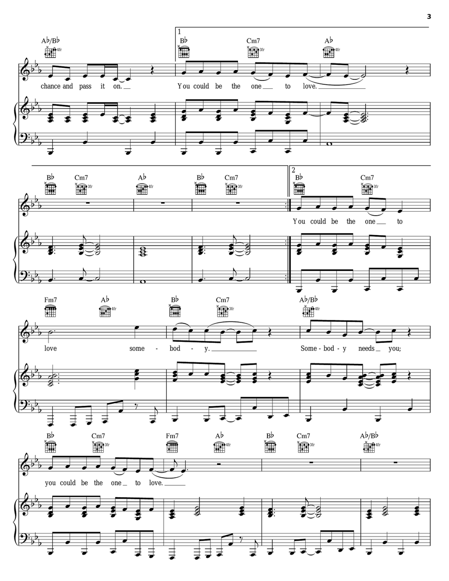 Love Somebody Love Somebody Piano, Vocal, Guitar scores gallery preview page 3