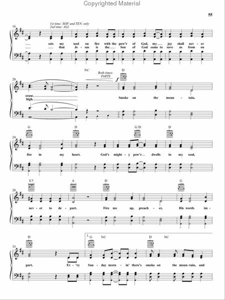 Smoke on the Mountain Piano, Vocal, Guitar scores gallery preview page 3