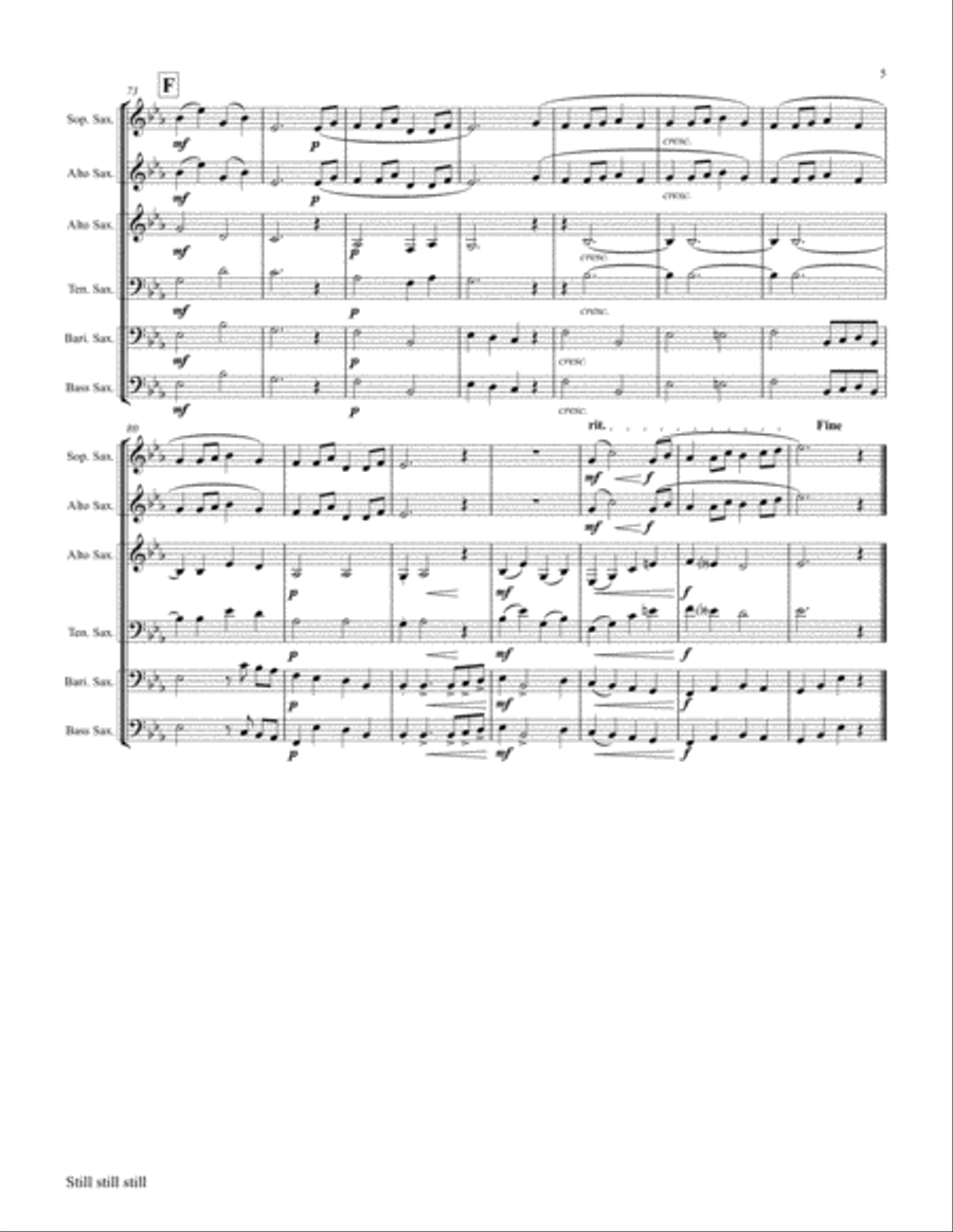 Still Still Still - Christmas song - Saxophone Trio Woodwind Trio scores gallery preview page 5