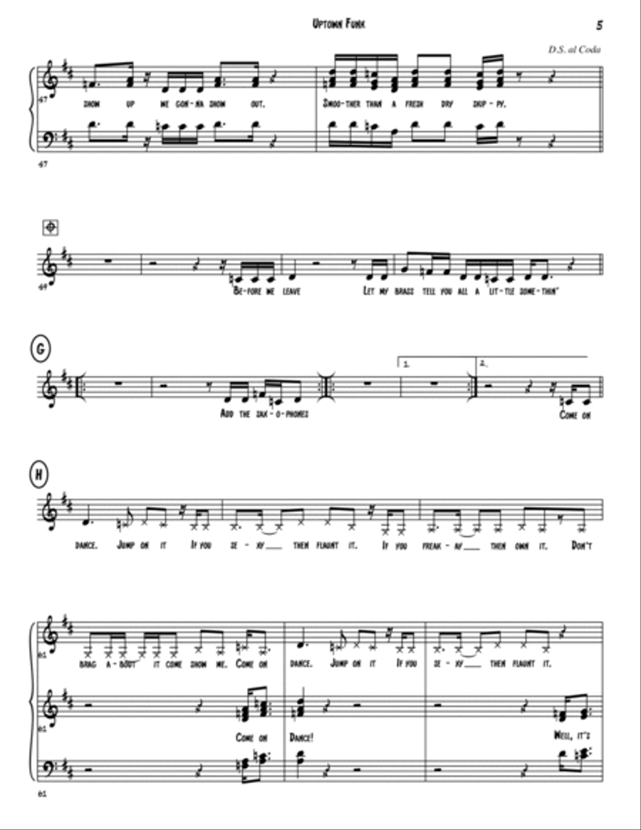 Uptown Funk 4-Part scores gallery preview page 5