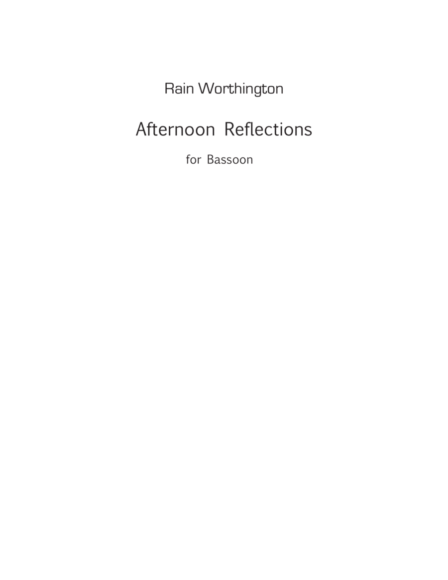 Afternoon Reflections – for solo bassoon Bassoon Solo scores gallery preview page 1