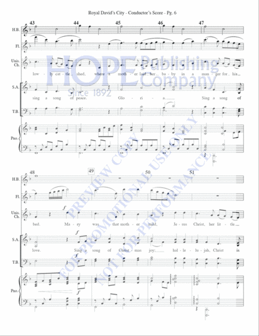 Royal David's City Unison Choir scores gallery preview page 7