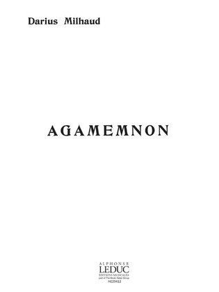 L'orestie No.1: Agamemnon Op.14 (opera)